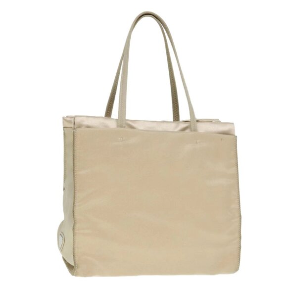 PRADA Hand Bag Nylon Beige Auth 88246 - Picture 1 of 16